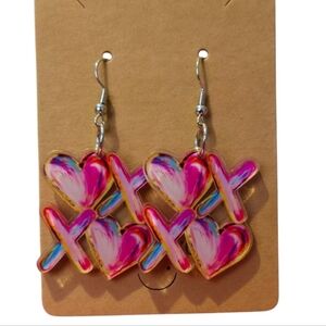 XOXO heart dangle earrings